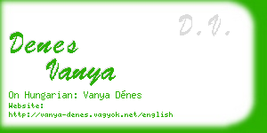 denes vanya business card