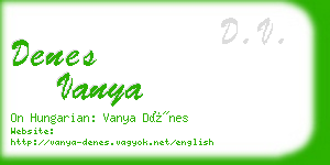 denes vanya business card